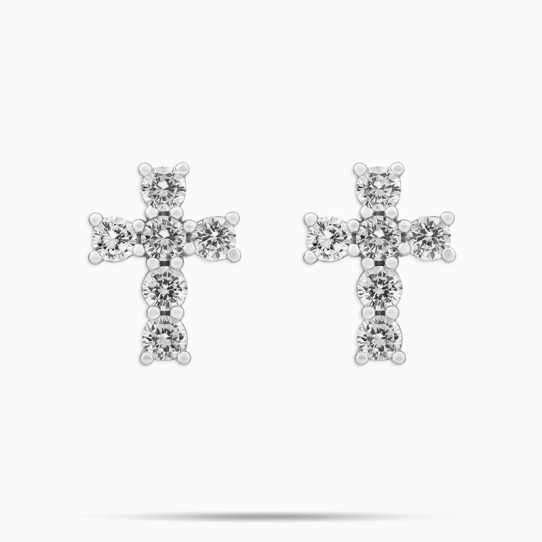 Micro Cross Stud Earrings - Image 2