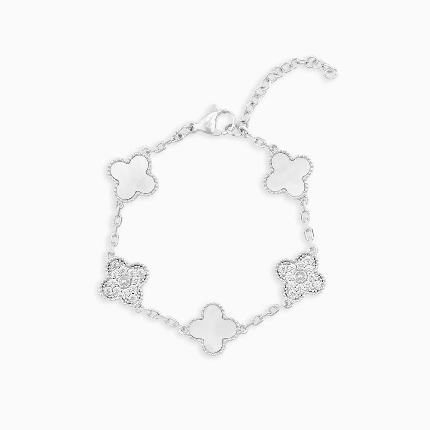 Iced Pearl Clover Bracelet - Image 2