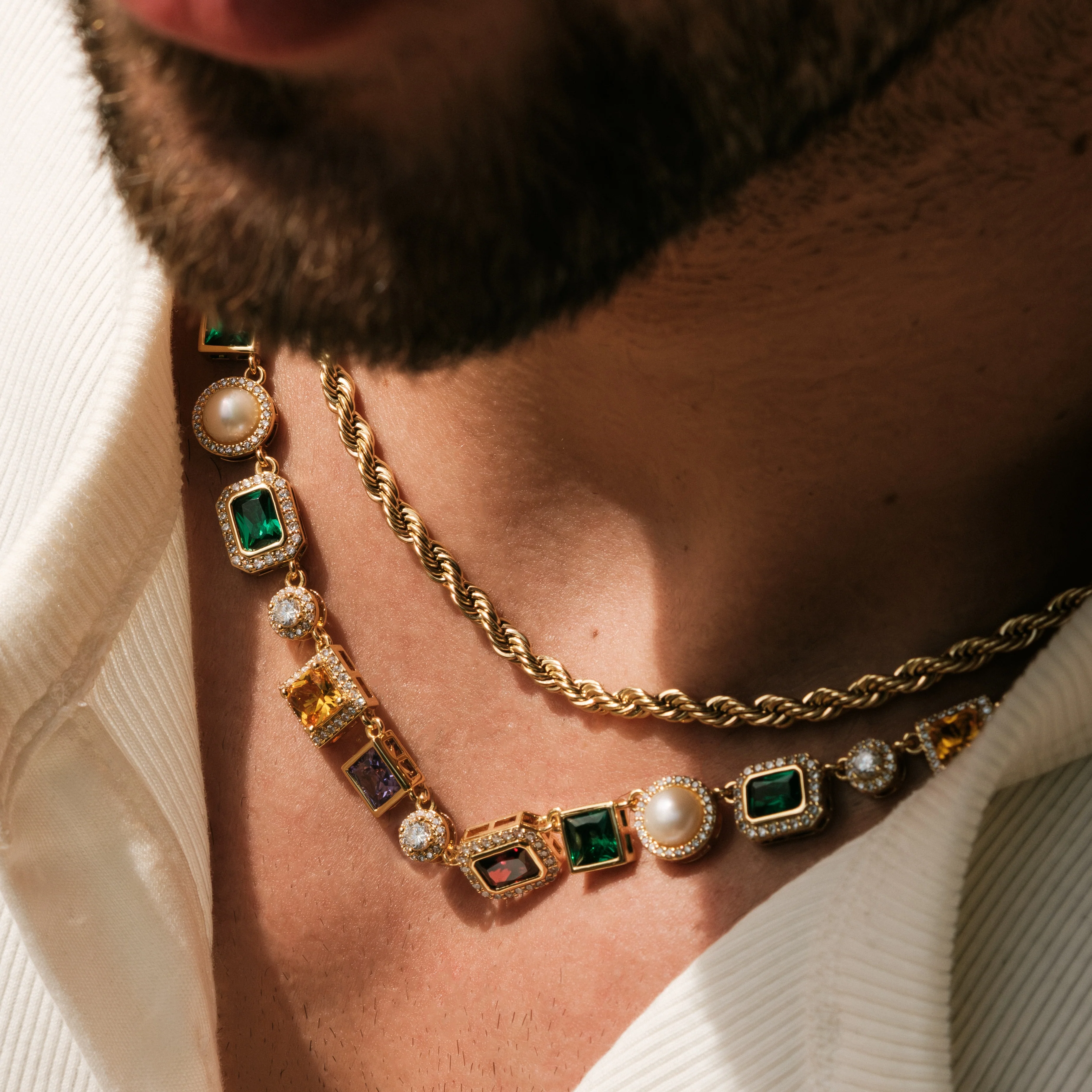 Multi Gemstone Chain Gold - Image 4