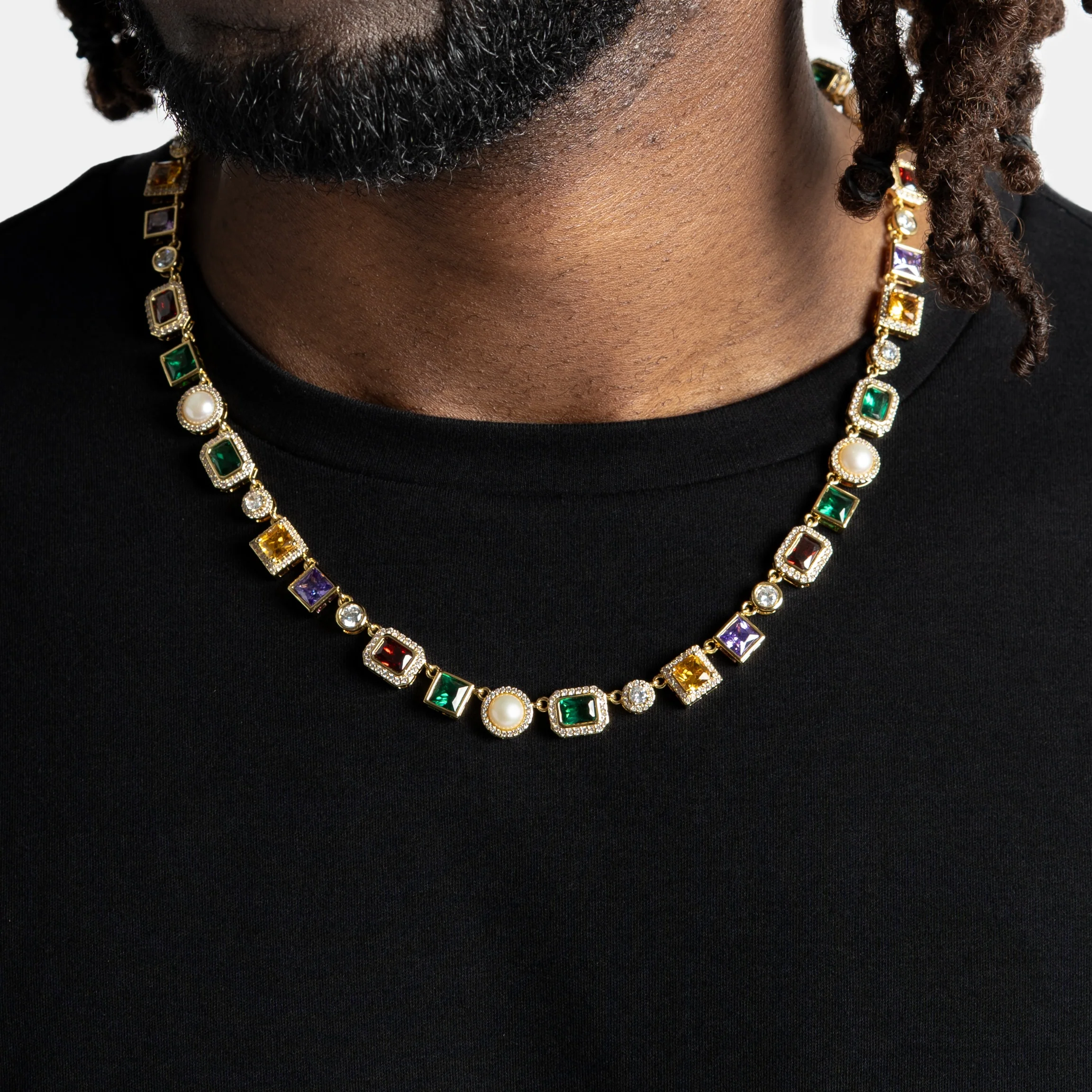 Multi Gemstone Chain Gold - Image 6