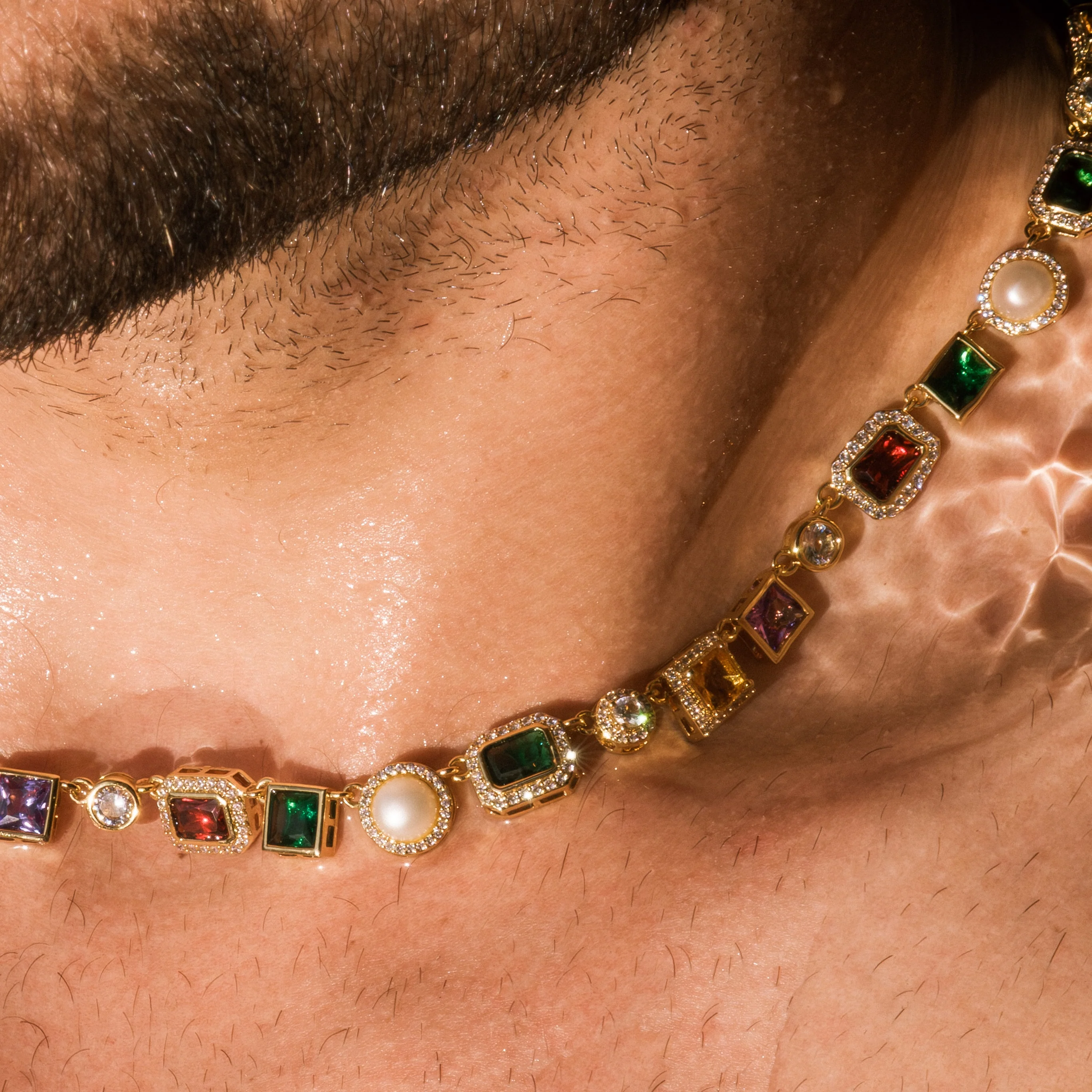 Multi Gemstone Chain Gold - Image 7