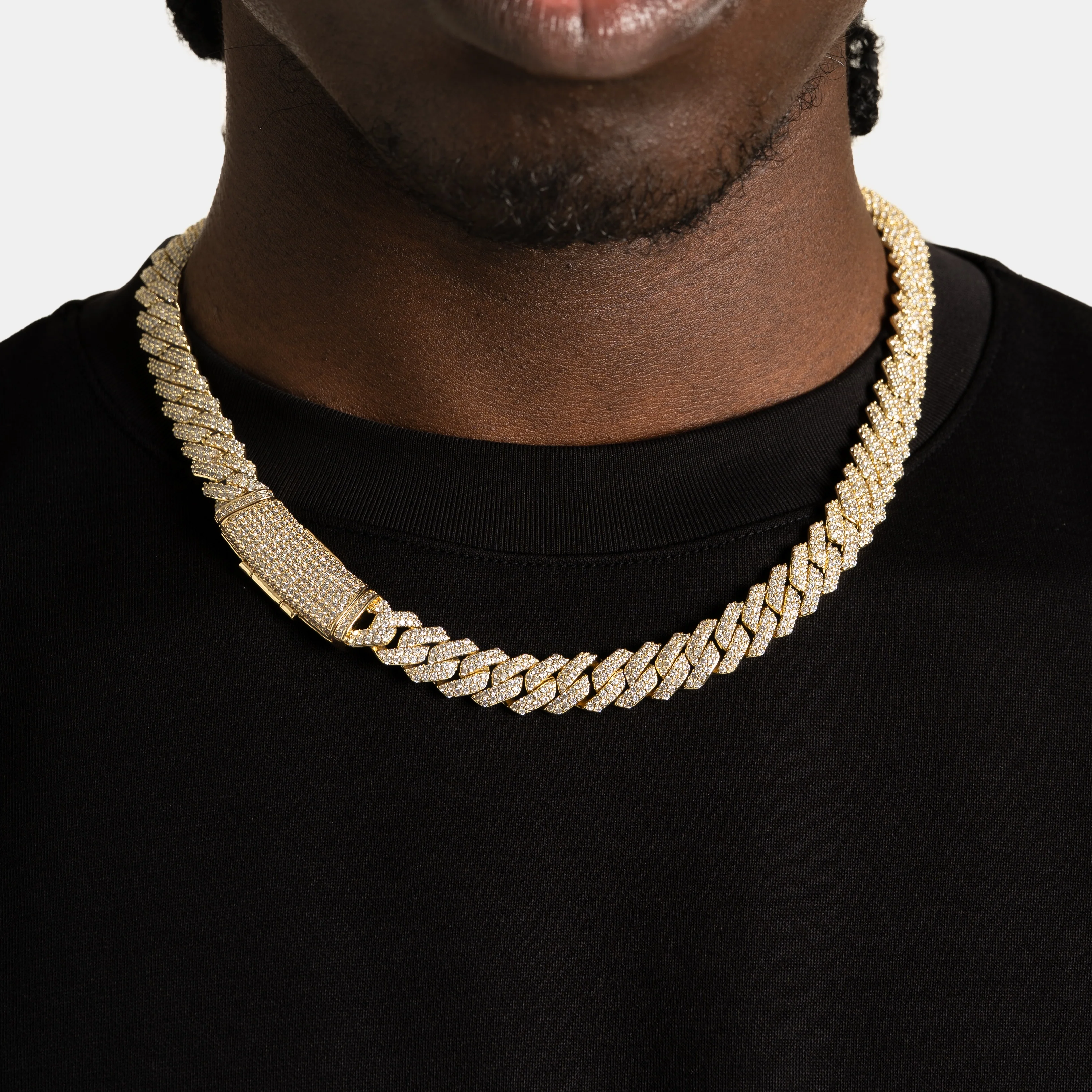 12mm Prong Cuban Chain Gold - Image 3