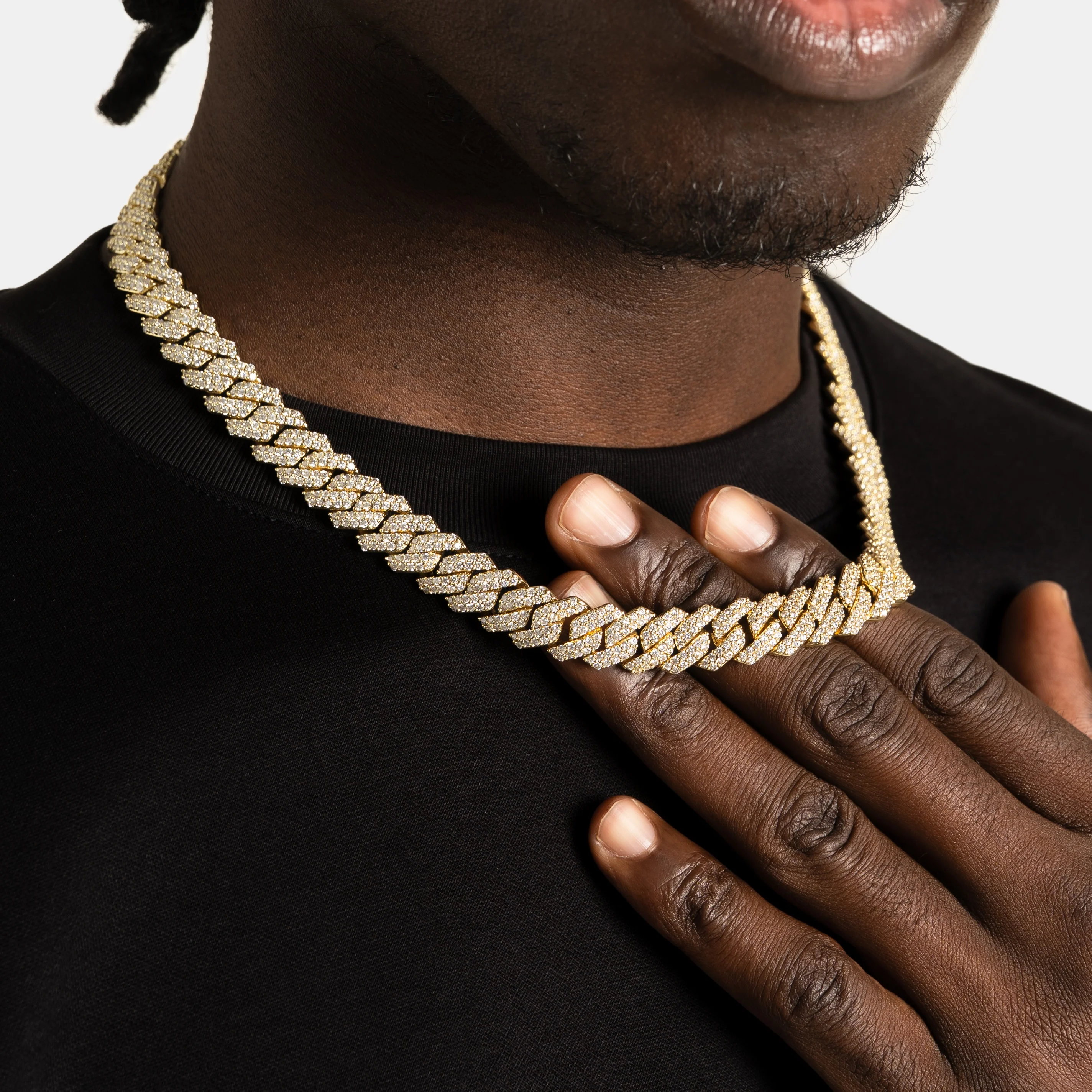 12mm Prong Cuban Chain Gold - Image 9