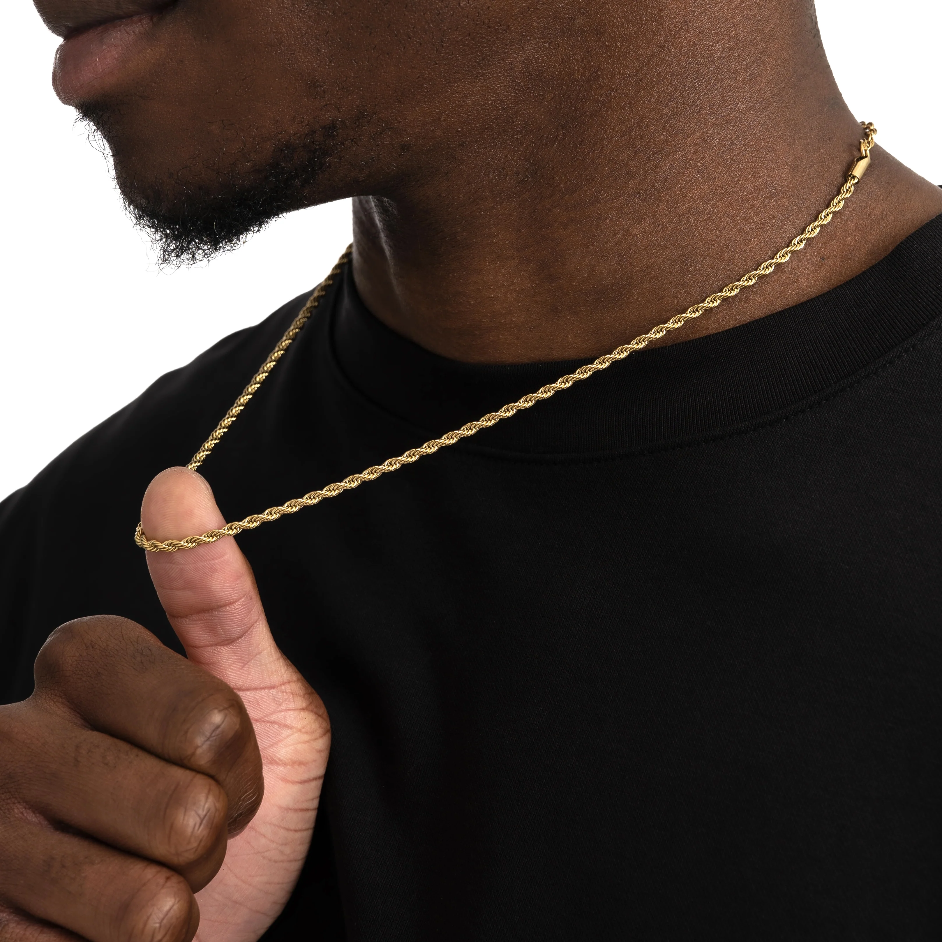 3mm Rope Chain Gold - Image 3