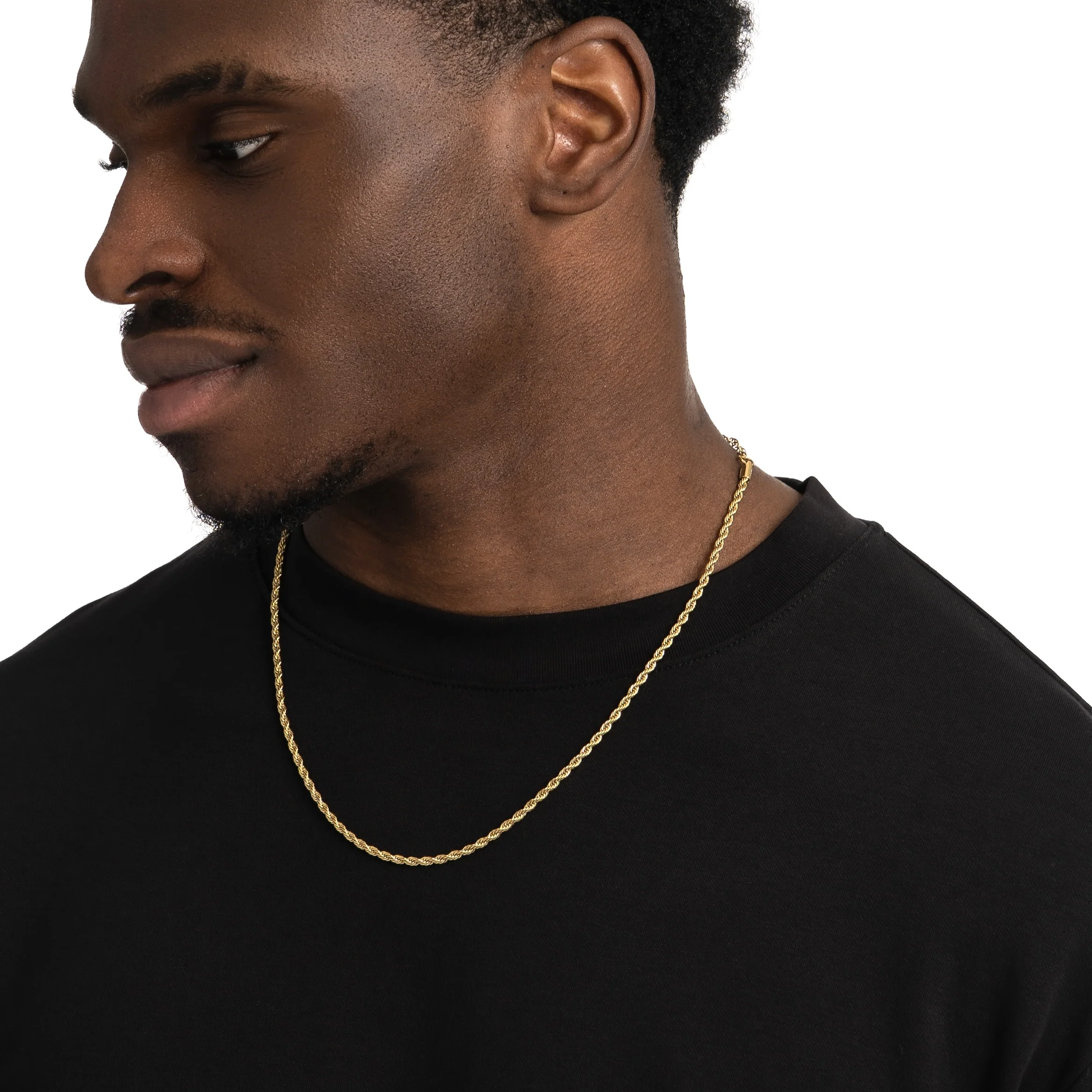 3mm Rope Chain Gold - Image 5