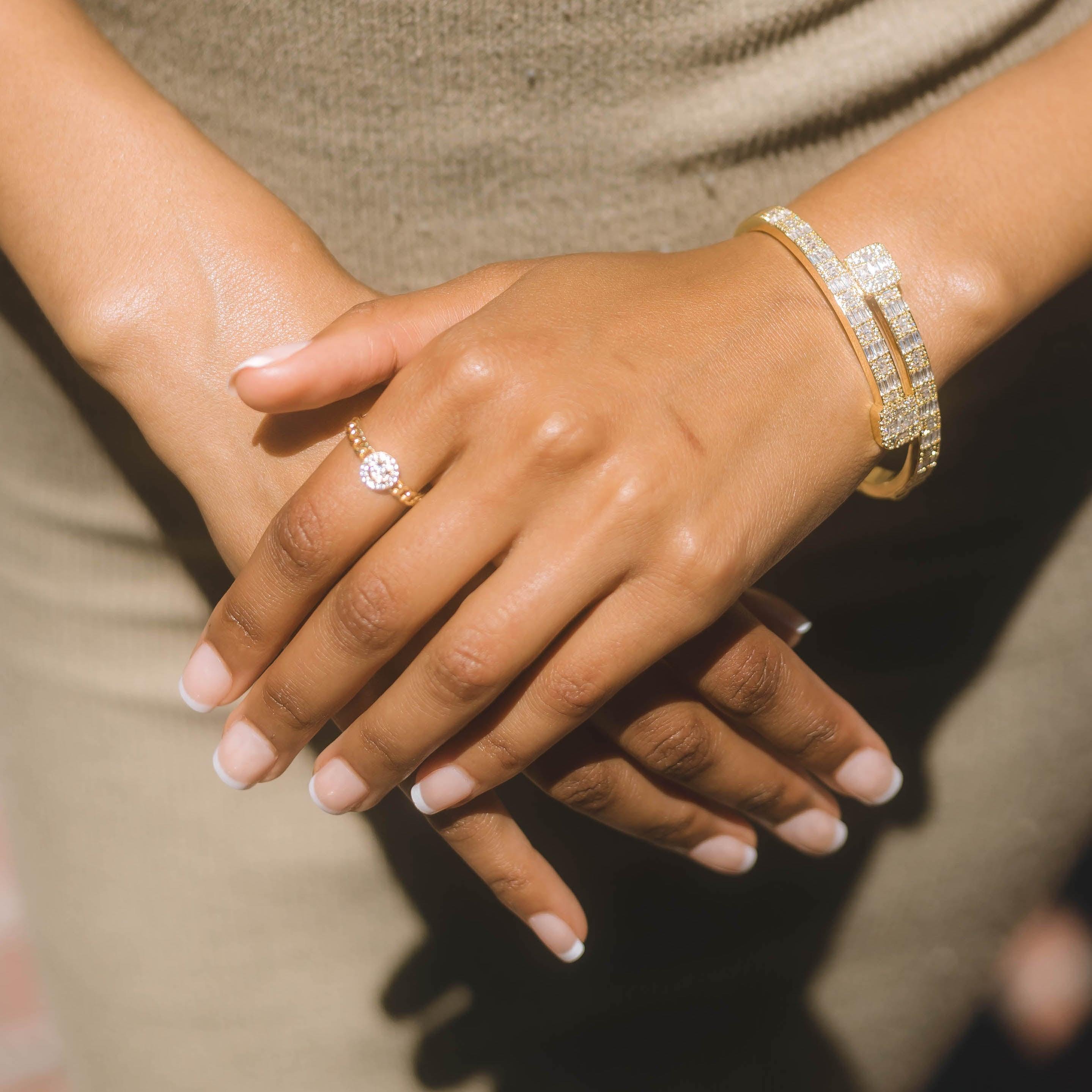 Smiley Cuban Ring Gold - Image 2