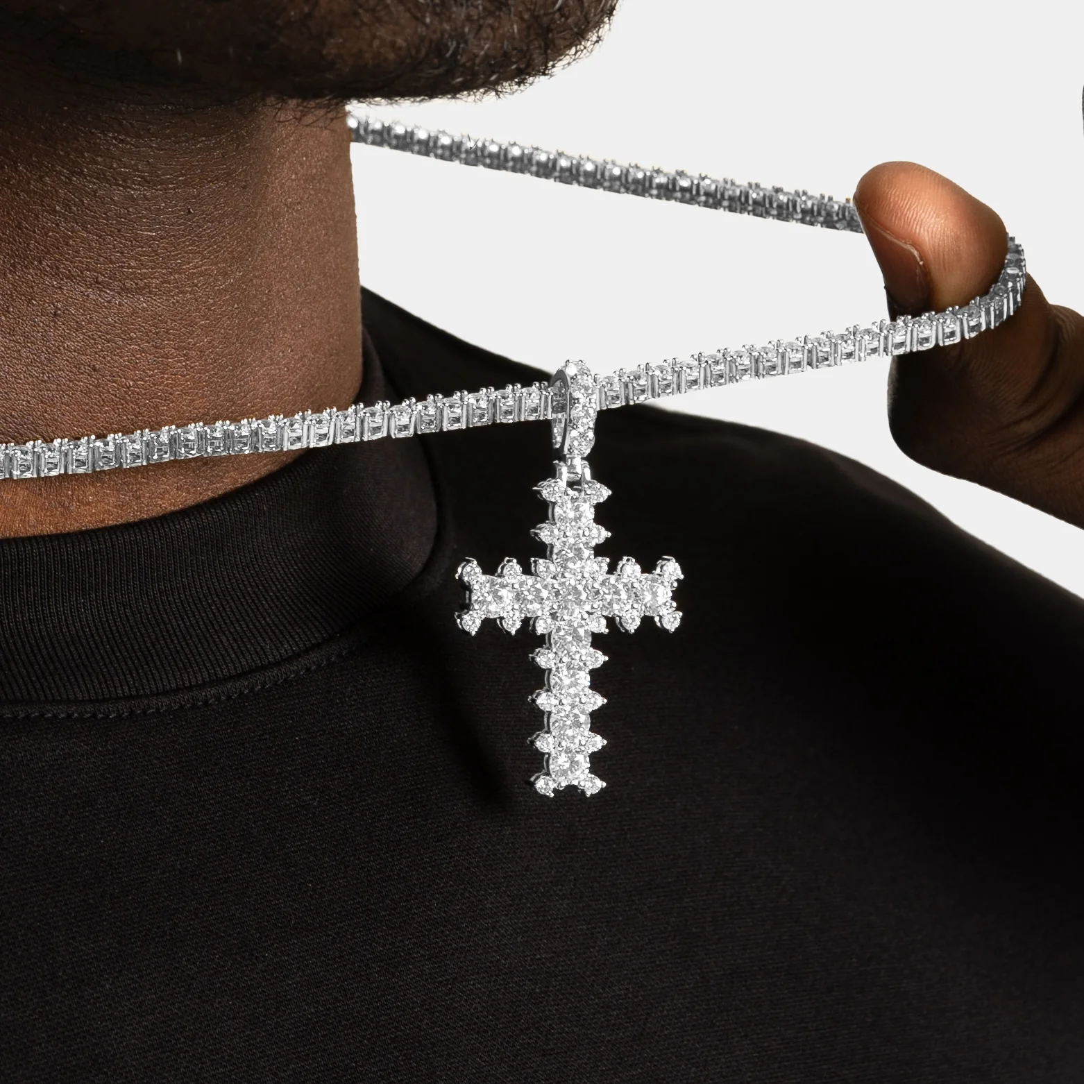 Studded Cross Pendant - Image 5
