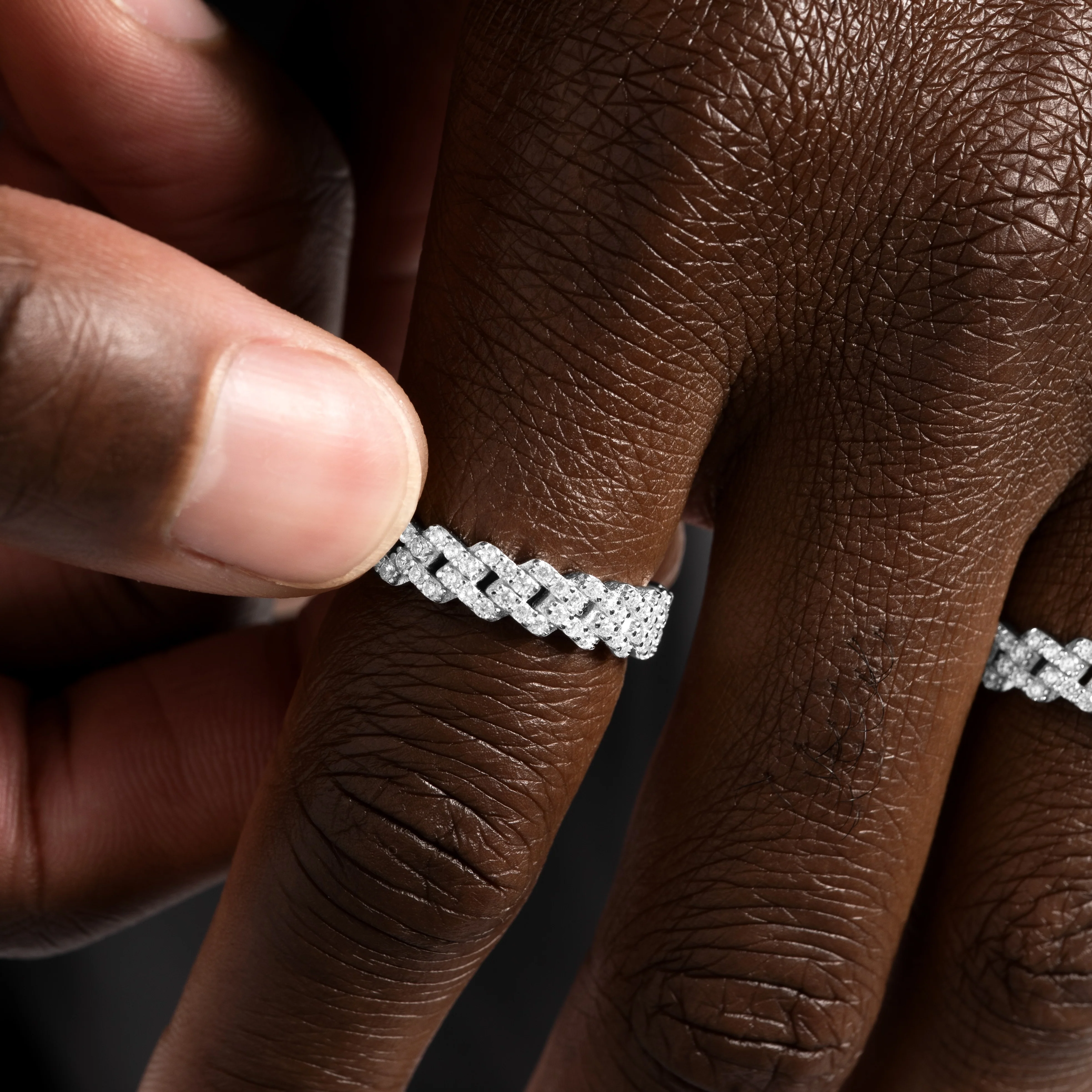 Iced Cuban Ring White Gold - Image 5