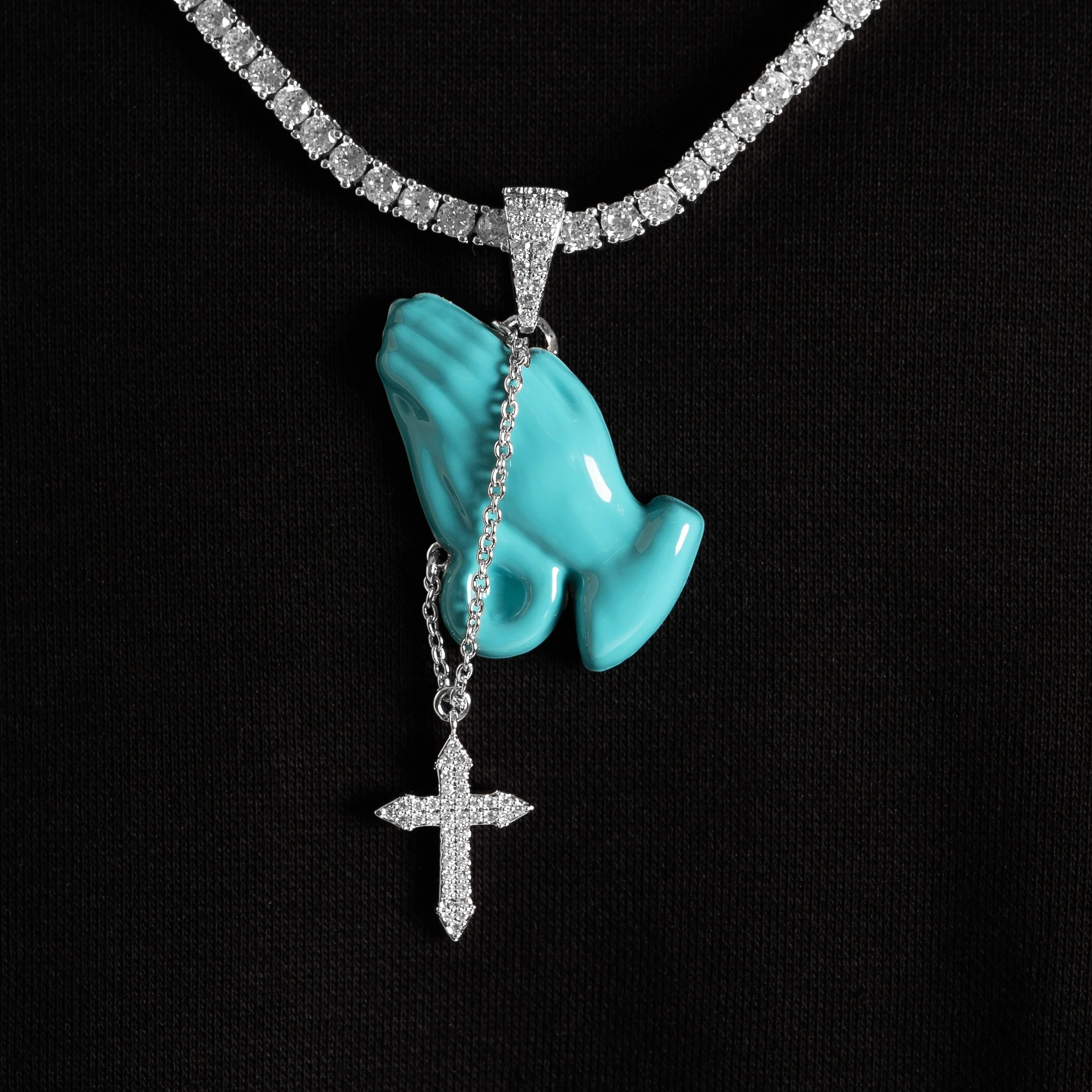 Turquoise Praying Hands Pendant